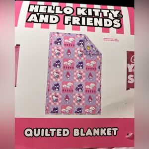 Hello Kitty & Friends Reversible Quilted Blanket Sanrio 60x90 NWT